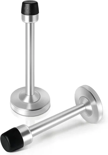 Miniatura 11 de Topes de puerta de 5 pulgadas de largo, tope de puerta negro para montaje en pared, de acero inoxidable, rígido, sin olor, punta de goma resistente