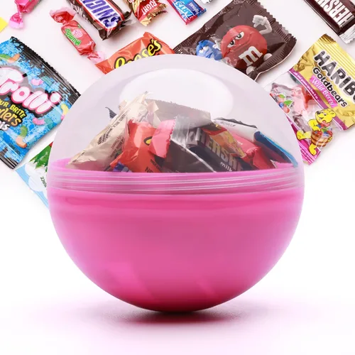 Miniatura 9 de Paquete variado de dulces en cápsula redonda gigante de color transparente – Surtido de dulces envueltos individualmente 20 piezas de 0.74 libras