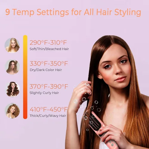 Miniatura 3 de Cepillo alisador de pelo inalámbrico 10000mAh: peine caliente eléctrico para cabello de mujeres negras - Cepillo alisador portátil de iones