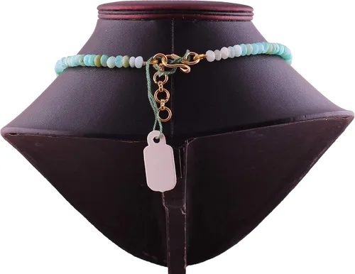 Miniatura 4 de Collar de cuentas de rondelle facetadas de ópalo azul natural para mujer, collar de piedras preciosas de 17 pulgadas, cuentas sueltas de 0.197 in