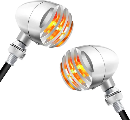 Miniatura 7 de Luces intermitentes NTHREEAUTO para motocicleta, faros intermitentes de LED, de aluminio y resistentes al agua, luces indicadoras universales