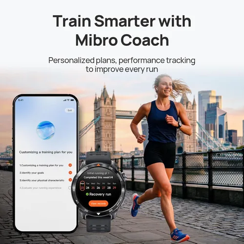 Miniatura 3 de mibro GS Pro2 - Reloj para correr con GPS de doble banda, planes de entrenamiento incorporados, AMOLED de 1.43 pulgadas, batería de 20 días y más