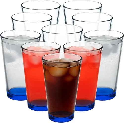 Miniatura 15 de DISCOUNT PROMOS Juego de 10 vasos de cerveza de 16 onzas, paquete a granel, cristalería resistente para restaurantes, base gruesa y paredes, En