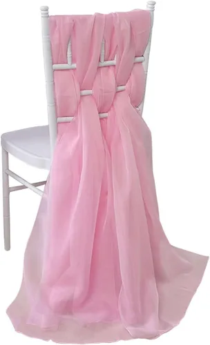 Miniatura 14 de Efavormart - Paquete de 5 bandas de gasa de alta calidad para silla, 22 x 78 pulgadas, amatista violeta, lazos para silla de diseño transparente