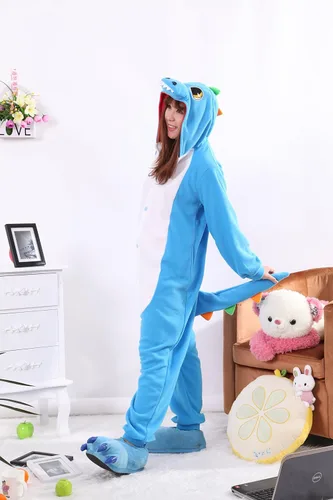 Miniatura 4 de Honeystore, piyama de disfraz de dinosaurio para Halloween, una pieza, unisex