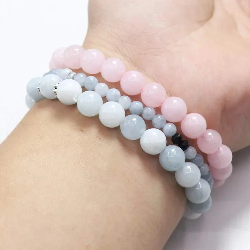 Miniatura 6 de UEUC - Pulseras Reiki, apilables, de piedras curativas, cristales, con dije del árbol de la vida, yoga y hoja de loto, contra la ansiedad