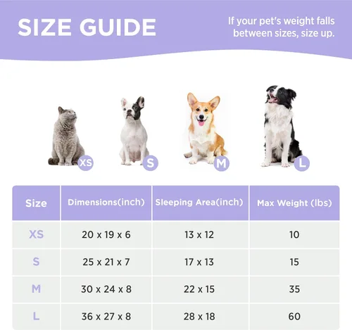 Miniatura 7 de LE SURE Bonita cama para perros y gatos pequeños, camas lavables para cachorros, acogedor sofá ortopédico rectangular para mascotas con felpa