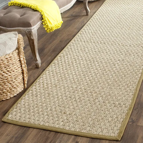 Miniatura 27 de Safavieh Natural Fiber NF114P - Alfombra redonda de hierba marina, tejido de canasta, con borde, de 244 cm, color gris Natural/ gris