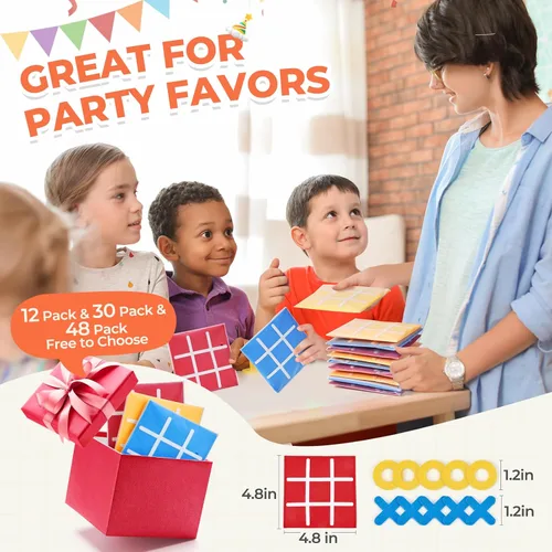 Miniatura 2 de JoyCat Tic Tac Toe Mini Juego de Mesa Juguete para Niños y Familia, Recuerdos de Fiesta de Cumpleaños, Bolsa de Golosinas, Divertida Actividad