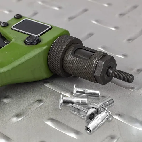 Miniatura 5 de uxcell M6 - Tuercas de remache de agarre múltiple, 2 piezas de vástago preabombado, cabeza plana, tuerca de inserción roscada de acero inoxidable
