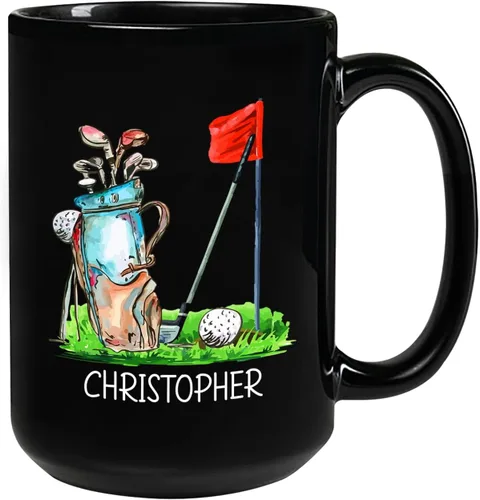 Miniatura 17 de Taza de café de fútbol americano con nombre personalizado, regalo de fútbol personalizado, porcelana negra 11oz y 15oz
