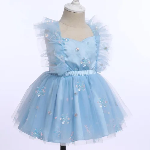 Miniatura 3 de IDOPIP Vestido de tutú de mariposa para bebé, sin mangas, sin espalda, de encaje, princesa, vestido de fiesta de cumpleaños con diadema