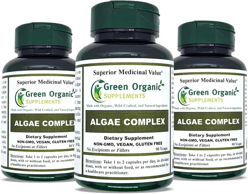 Miniatura 7 de Algas, Fucoidan, Algas Verde Azul, Algas Kelp, Vejiga, Clorella, Espirulina, Musgo Irlandés, Dulse, 90 VCaps, Alta Absorbibilidad, Sin OGM, Sin