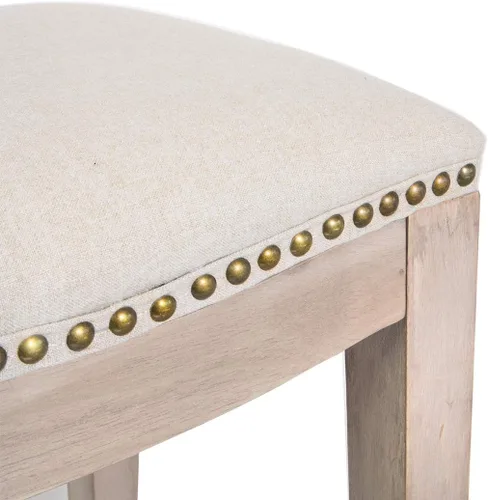 Miniatura 5 de Barton Juego de 2 taburetes de bar beige de 24 pulgadas, silla de montar sin espalda, acolchado de alta calidad para interiores y exteriores, cojín