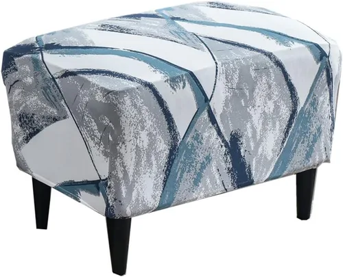 Miniatura 30 de Eco-Ancheng Funda elástica para silla, funda otomana rectangular de almacenamiento, funda otomana para reposapiés, fundas otomanas para taburete