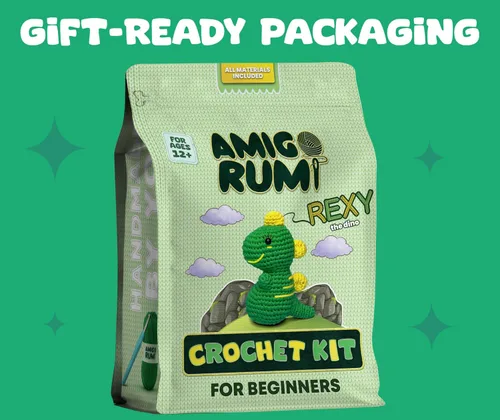 Miniatura 8 de Amigo Rumi Kit de Ganchillo para Principiantes de Dinosaurio Lindo - Aprende Cómo Hacer Ganchillo Kit de Inicio - Tutoriales en Video de 3+ Horas