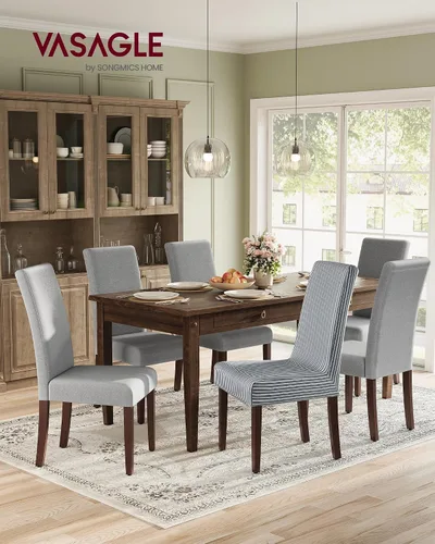 Miniatura 4 de VASAGLE Sillas de comedor, sillas Parsons con funda de tela extraíble, respaldo alto, para comedor y cocina, juego de 2, asiento grueso, 22.8 x 18.9