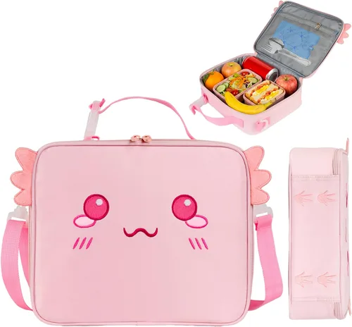 Miniatura 8 de Lonchera Aislante de Gato Negro lonchera para Adolescente Niña Niño Niña Caja Bento Reutilizable Gran Capacidad Portátil Impermeable A Prueba
