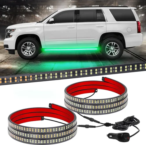 Miniatura 14 de XRIDONSEN 2 tiras de luces estroboscópicas ámbar de 60 pulgadas, 720 luces LED para estribo, luces intermitentes de advertencia de peligro