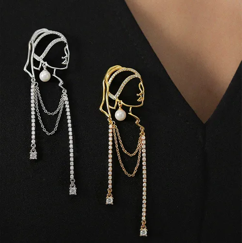 Miniatura 5 de Aretes de arte abstracto únicos para mujer, niña, borla de araña, joyería de moda, Latón, Circonia cúbica