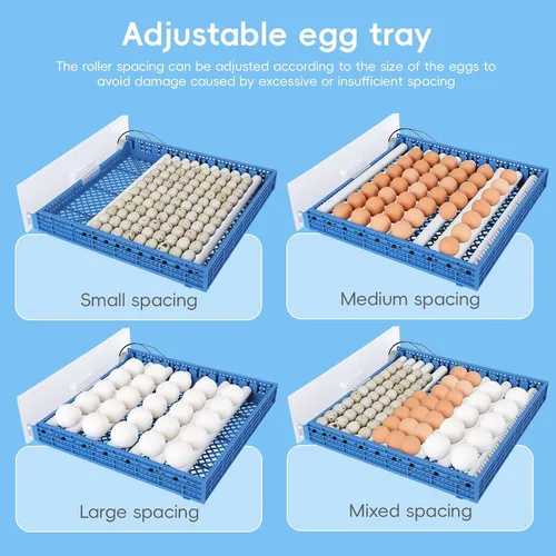 Miniatura 9 de Incubadora de huevos de 120 huevos, criadora automática grande de huevos con girador automático y control de temperatura, incubadora de aves