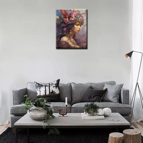 Miniatura 4 de Tucocoo Flower Woman - Pintura por números para adultos, kits de pintura al óleo digital sobre lienzo con pinceles y pigmento acrílico, hermosas
