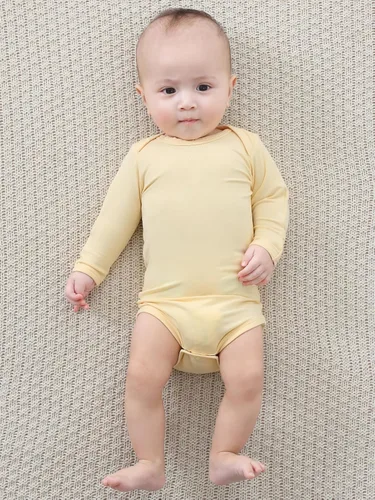 Miniatura 6 de Body para bebé con puños de manopla, rayón hecho de bambú, pijama de manga larga para niños y niñas