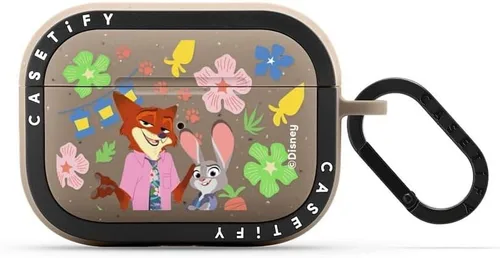 Miniatura 7 de CASETiFY AirPods Pro (1ª/2ª Gen) Estuche Bounce con Anillo [Colaboración Frozen] - Copo de Nieve de Anna - Taupe Mate