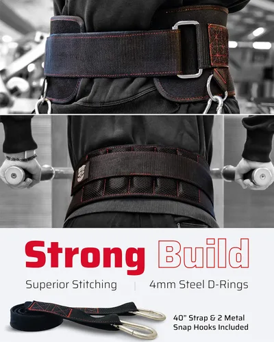 Miniatura 5 de THEFITGUY Paquete de sujeción de cable de cuerda ergonómica para tríceps y cinturón de inmersión definitivo