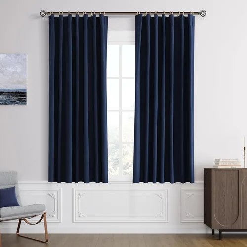 Miniatura 49 de Joywell 2 cortinas opacas 100%, lino, beige natural, trabillas traseras/cinta con ganchos, aislantes, de dormitorio, comedor, sala, puerta corrediza