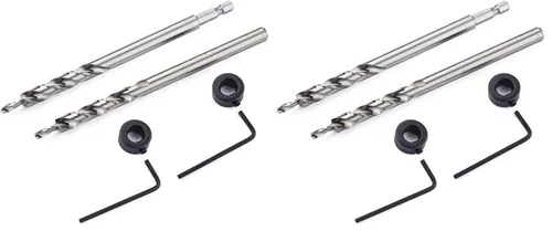 Miniatura 7 de 2 brocas de agujero de bolsillo de 3/8 pulgadas (0.374 in), broca de paso giratorio HSS con cuello de tope de profundidad para agujero de bolsillo
