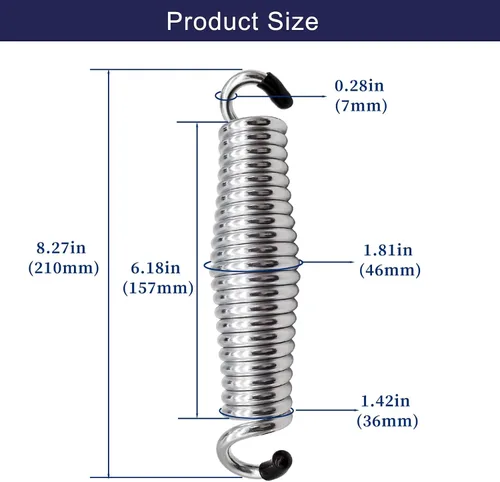 Miniatura 2 de Muelles oscilantes de porche resistentes, capacidad de 1600 libras, paquete de 2 suspensiones de acero inoxidable resistentes a la corrosión