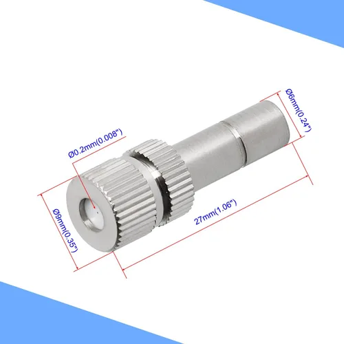 Miniatura 2 de Boquillas de nebulización de 0.008 in de cobre, flujo de agua ajustable, conector rápido de 0.008 in/0.008 pulgadas, boquilla rociadora atomizadora