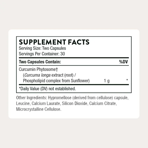 Miniatura 2 de THORNE - Fitosoma de curcumina 1000 mg (Meriva) - Estudiado clínicamente, alta absorción - Apoya una respuesta inflamatoria saludable