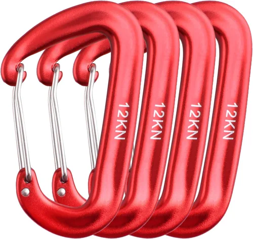 Miniatura 13 de TRIWONDER Mosquetones de alta resistencia 12kN 25kN Mosquetones pequeños para llaves de hamaca arnés de correa de perro camping senderismo