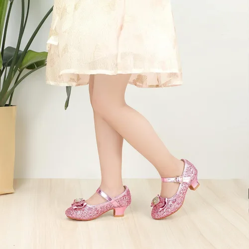 Miniatura 2 de PANDANINJIA Zapatos de vestir para niñas, zapatos Mary Jane para niñas, tacones bajos para niñas pequeñas, flores, boda, fiesta, escuela