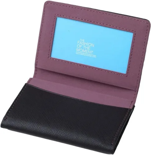 Miniatura 4 de Multicolor sólido para hombre de cuero clip de dinero Navidad para padre, Negro, orquídea mediana-ecm10a04