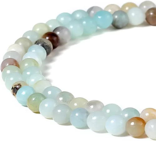 Miniatura 35 de Cuentas de ónix negro BEADNOVA con cuentas de cristal natural, piedras preciosas, redondas, sueltas, curativas de energía con cordón elástico de 01)
