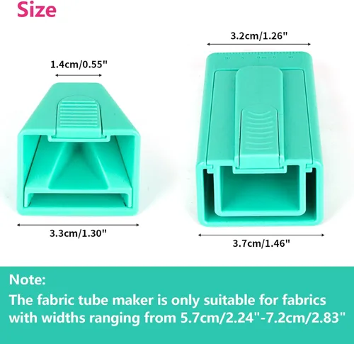 Miniatura 6 de TIGARI Creador de Cinta al Sesgo, Creador de Tubos de Tela para Herramienta de Alfombras Jelly Rolls con Enhebrador de Agujas y Descosedor, Verde 1