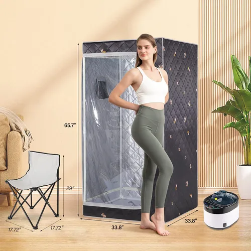 Miniatura 3 de ZONEMEL - Sauna de vapor portátil de tamaño completo, spa personal para el hogar, vaporizador de 4 litros de 1500 vatios con control remoto, Grúa 1