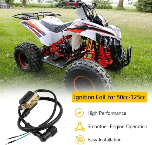 Miniatura 6 de HIAORS Bobina de encendido y bujía A7TC para Coolster 125cc 110cc 90cc 70cc 50cc Taotao DB10 Cheetah Roketa Baja Kazuma Meerkat 50 Falcon 90 Apollo