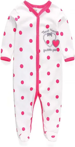 Miniatura 5 de Conjunto de 4 pijamas para bebés y niñas de una sola pieza de algodón para recién nacidos, conjunto de 4