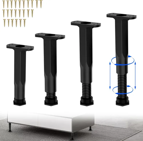 Miniatura 10 de Patas de soporte de cama de altura ajustable, soporte central telescópico resistente de 6.3 a 11 pulgadas para marco de cama hundido, elevador