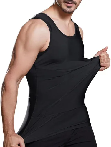 Miniatura 6 de Lgtfy Chaleco moldeador de cuerpo adelgazante para hombre, camiseta sin mangas de compresión para el abdomen del pecho, camisetas interiores