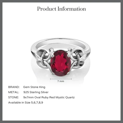 Miniatura 119 de Gem Stone King Anillo de compromiso ovalado con piedra natal para mujer, plata de ley 925, ovalado de 0.354 x 0.276 in, anillo de compromiso