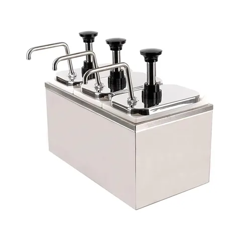 Dispensador de queso triple con bomba, calentador de dulce de azúcar caliente, calentador de salsa manual para queso nacho y chocolate, capacidad de