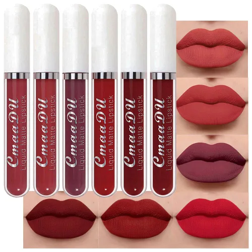 Miniatura 15 de evpct 1 Pieza Lápiz Labial Líquido Mate Malva Brillo Labial Conjunto Brillante para Mujeres Negras 24 Horas Rosa Lápiz Labial Sedoso Terciopelo