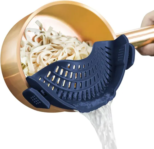 Miniatura 17 de AUOON - Colador grande con clip para todas las ollas y sartenes, colador de silicona de gran tamaño, diseño familiar, colador de pasta, colador