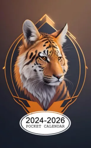Pocket Calendar 2024-2026: Two-Year Monthly Planner for Purse , 36 Months from January 2024 to December 2026 | Animal fictional logo Tapa