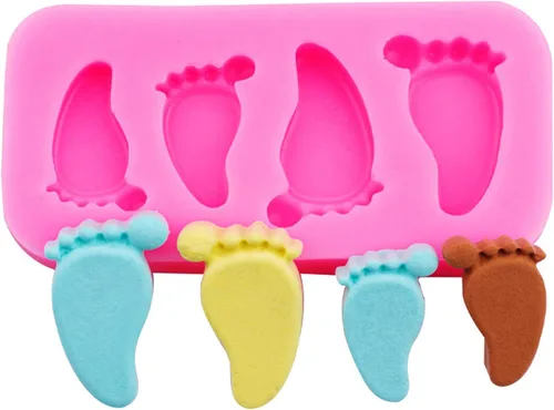 Miniatura 6 de Woohome Moldes de silicona para baby shower, 8 piezas de fondant de silicona para baby shower, pastel de cumpleaños, moldes de decoración de pasteles